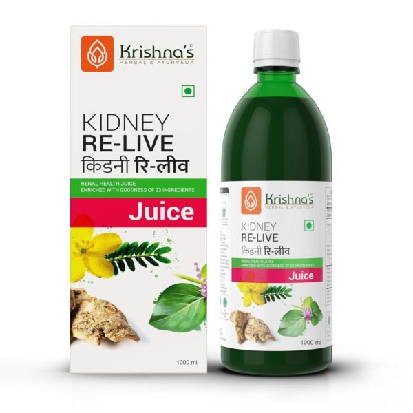 KRISHNA'S HERBAL & AYURVEDA Kidney Re-Live Juice – 1000 ml | Ayurvedic Kidney Detox & Blood Purifier