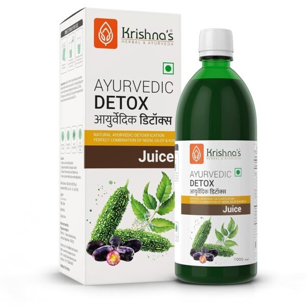 KRISHNA'S HERBAL & AYURVEDA Ayurvedic Detox Juice – 1000 ml | Natural Body Cleanser with Giloy, Karela, Jamun & Neem