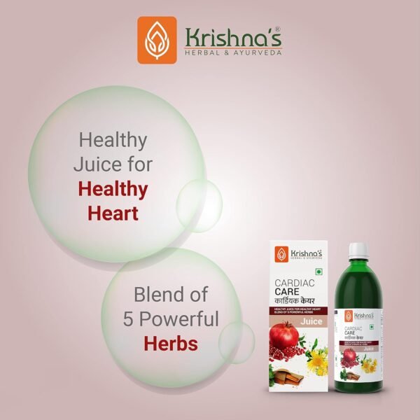 Krishna's Cardiac Care Juice – 500 ml | Ayurvedic Heart Health Support with Arjuna Chaal, Amla & Kutki