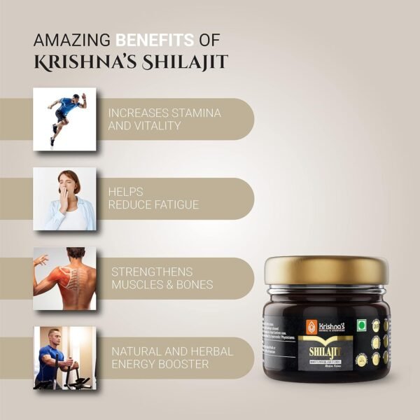 KRISHNA'S HERBAL & AYURVEDA Pure Shilajit - 20g | 100% Pure Himalayan Resin