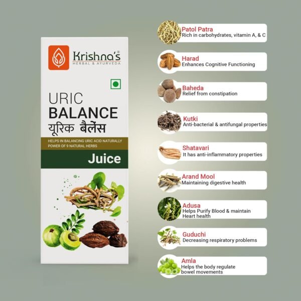 KRISHNA'S HERBAL & AYURVEDA Uric Balance Juice – 1000 ml | Ayurvedic Uric Acid Support