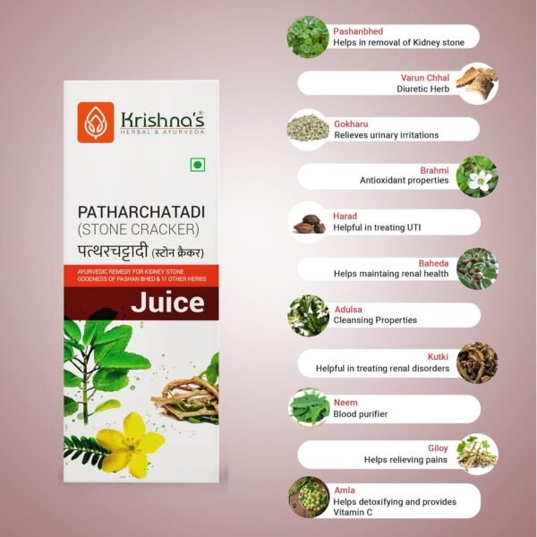 KRISHNA'S HERBAL & AYURVEDA Patharchatadi Swaras – 500 ml (Pack of 2) | Ayurvedic Kidney Stone Support