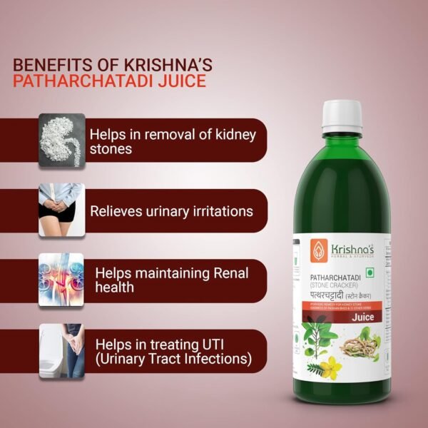 KRISHNA'S HERBAL & AYURVEDA Patharchatadi Swaras – 500 ml (Pack of 2) | Ayurvedic Kidney Stone Support