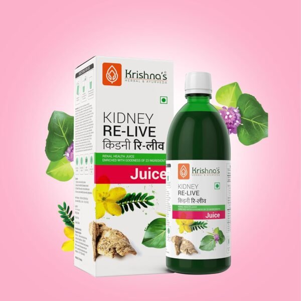 KRISHNA'S HERBAL & AYURVEDA Kidney Re-Live Juice – 1000 ml | Ayurvedic Kidney Detox & Blood Purifier