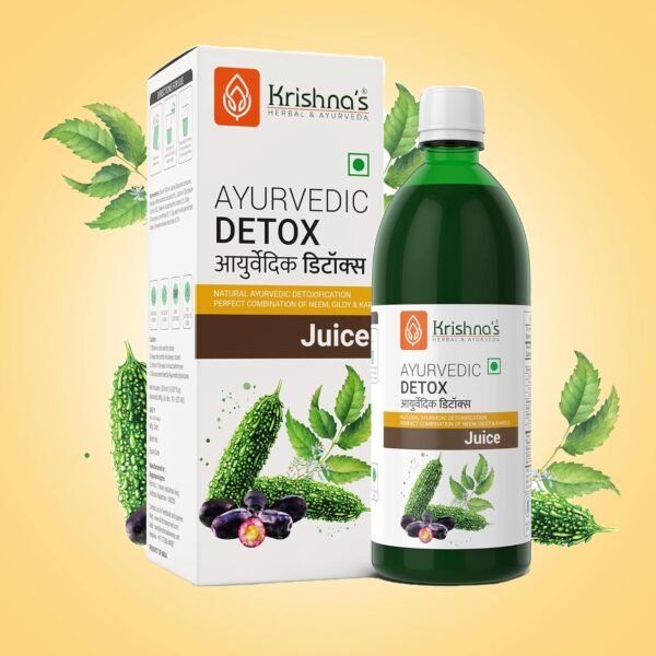 KRISHNA'S HERBAL & AYURVEDA Ayurvedic Detox Juice – 1000 ml | Natural Body Cleanser with Giloy, Karela, Jamun & Neem