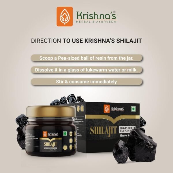 KRISHNA'S HERBAL & AYURVEDA Pure Shilajit - 20g | 100% Pure Himalayan Resin