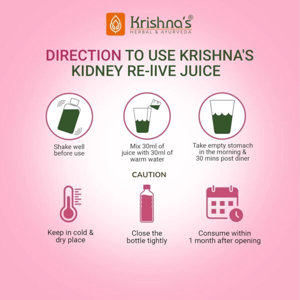 KRISHNA'S HERBAL & AYURVEDA Kidney Re-Live Juice – 1000 ml | Ayurvedic Kidney Detox & Blood Purifier