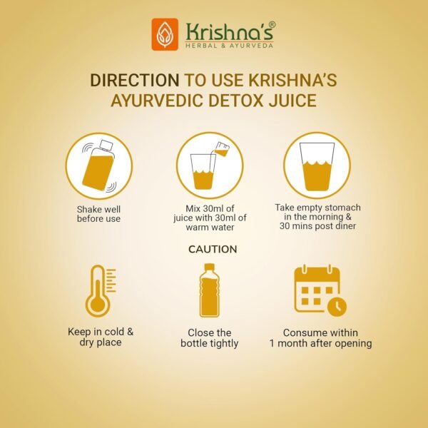 KRISHNA'S HERBAL & AYURVEDA Ayurvedic Detox Juice – 1000 ml | Natural Body Cleanser with Giloy, Karela, Jamun & Neem