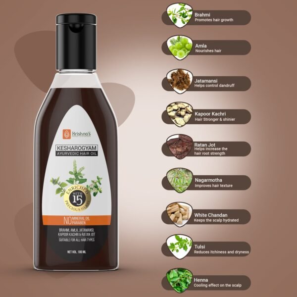 Krishna’s Kesharogyam Hair Oil – Ayurvedic Solution for Hair Fall & Scalp Health