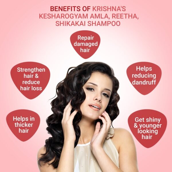 Krishna’s Kesharogyam Reetha Shikakai Amla Shampoo – Natural Hair Cleanser for Stronger, Shinier Hair