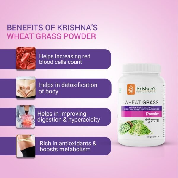 Krishna’s Wheatgrass Powder – Natural Alkalizer & Daily Detox Superfood