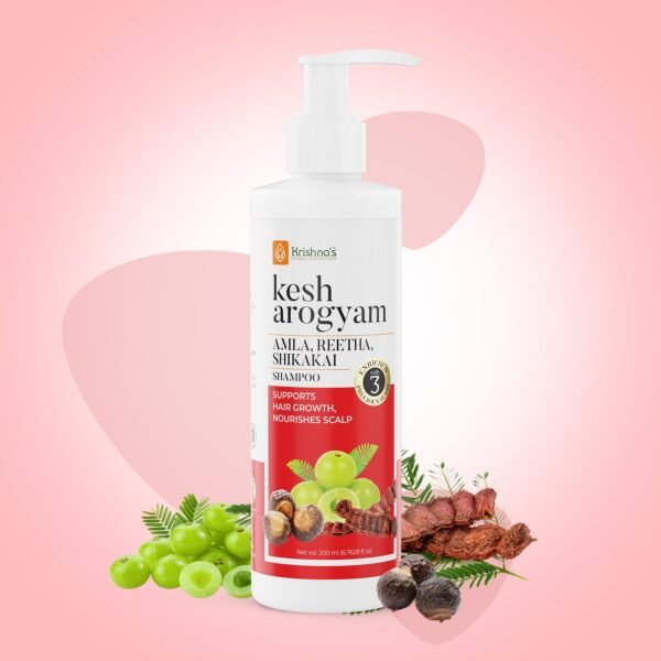 Krishna’s Kesharogyam Reetha Shikakai Amla Shampoo – Natural Hair Cleanser for Stronger, Shinier Hair