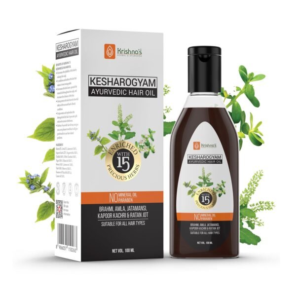 Krishna’s Kesharogyam Hair Oil – Ayurvedic Solution for Hair Fall & Scalp Health