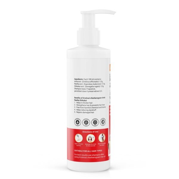 Krishna’s Kesharogyam Reetha Shikakai Amla Shampoo – Natural Hair Cleanser for Stronger, Shinier Hair
